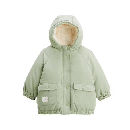 Manteau enfant imperméable doublé sherpa lison Vert 2 - vertbaudet enfant 