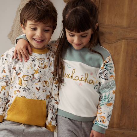 Sweat-shirt enfant en molleton holamuchacha Ecru 6 - vertbaudet enfant 