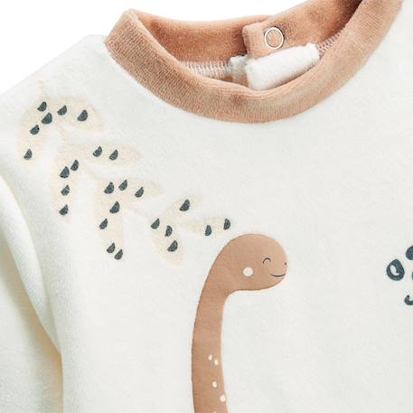 Pyjama bébé 2 pièces en velours nino Ecru 3 - vertbaudet enfant 