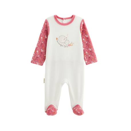 Pyjama bébé en velours happy days Rose 2 - vertbaudet enfant 