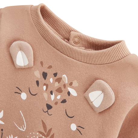 Ensemble bébé sweat et pantalon en molleton mini loutre Marron 4 - vertbaudet enfant 