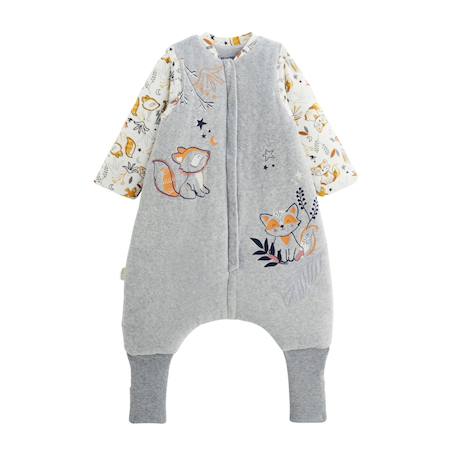 Turbulette d'hiver en velours avec pieds retroussables et manches amovibles petit loup Gris 2 - vertbaudet enfant 
