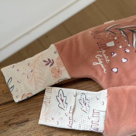 Turbulette d'hiver en velours avec pieds retroussables et manches amovibles matcha Rose 5 - vertbaudet enfant 