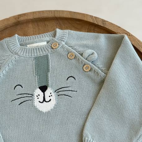 Pull en tricot oscar Ecru 6 - vertbaudet enfant 