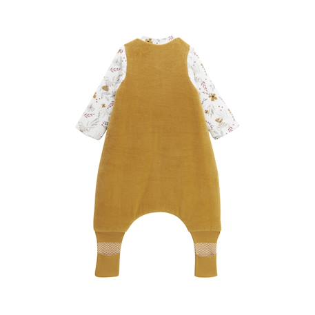 Turbulette d'hiver en velours avec pieds retroussables et manches amovibles charlie Ocre 4 - vertbaudet enfant 
