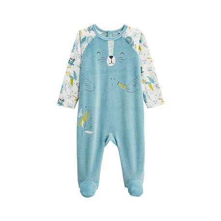 Pyjama bébé en velours oscar Bleu 2 - vertbaudet enfant 