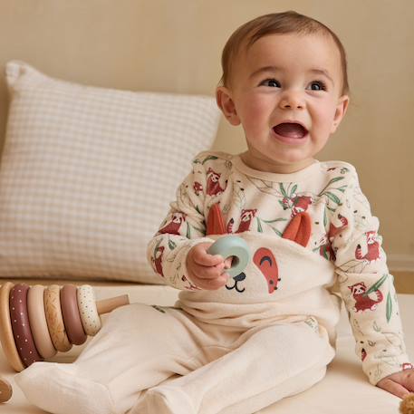 Pyjama bébé en velours gustin Beige 6 - vertbaudet enfant 