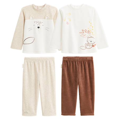 Lot de 2 pyjamas bébé 2 pièces en velours cracotte Beige 2 - vertbaudet enfant 