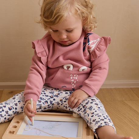 Ensemble enfant sweat et legging en molleton céleste Rose 6 - vertbaudet enfant 