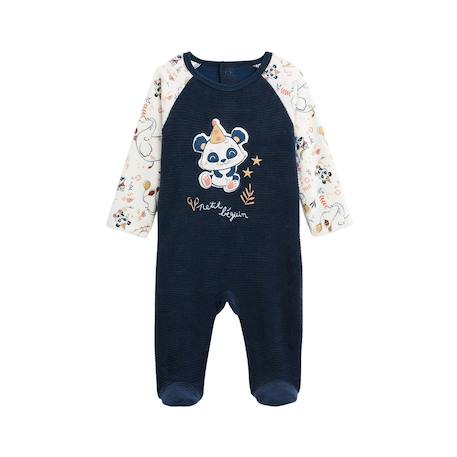 Pyjama bébé en velours cirque d'automne Bleu 5 - vertbaudet enfant 