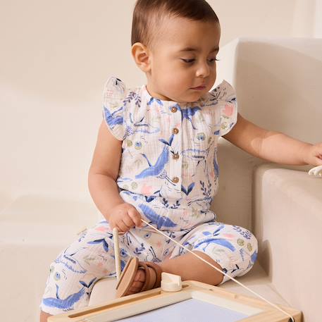 Combinaison bébé en gaze de coton tiana Ecru 6 - vertbaudet enfant 