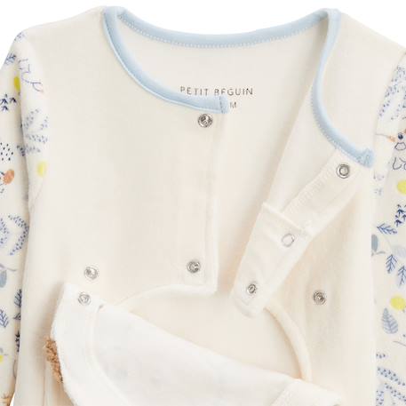 Pyjama bébé en velours ouverture pont zeste d'amour Ecru 5 - vertbaudet enfant 