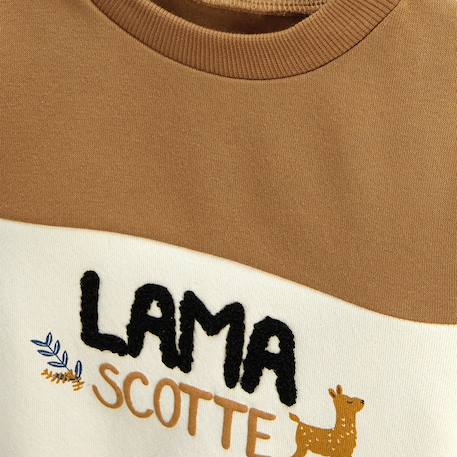 Sweat-shirt en molleton lamascotte Ecru 3 - vertbaudet enfant 