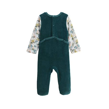 Pyjama bébé en velours canopée Vert 3 - vertbaudet enfant 