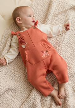 -Ensemble salopette bébé en molleton et t-shirt manouk