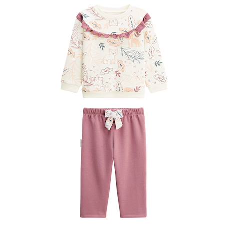 Ensemble enfant sweat et pantalon en molleton matcha Rose 2 - vertbaudet enfant 