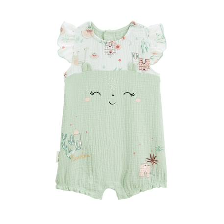 Barboteuse bébé en gaze de coton arya Ecru 2 - vertbaudet enfant 