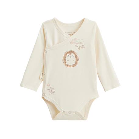 Lot de 2 bodies bébé manches longues ouverture croisée envolée de bisous Beige 6 - vertbaudet enfant 
