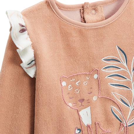 Pyjama bébé 2 pièces en velours matcha Rose 4 - vertbaudet enfant 
