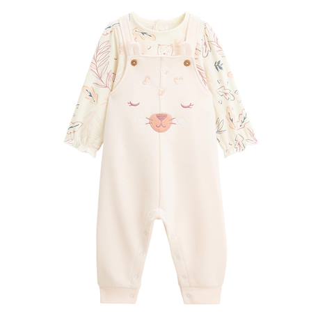Ensemble salopette bébé en molleton et t-shirt matcha Rose 2 - vertbaudet enfant 
