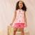 Ensemble bébé t-shirt et short en gaze de coton bahamas Rose 6 - vertbaudet enfant 