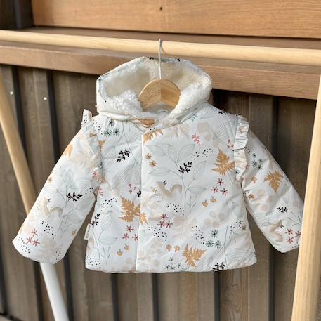 Doudoune bébé imperméable doublée sherpa avec capuche bloom Ecru 6 - vertbaudet enfant 