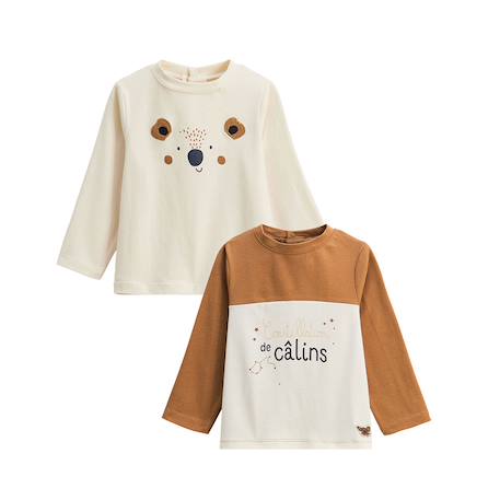 Lot de 2 t-shirts enfant manches longues constellation Camel 2 - vertbaudet enfant 
