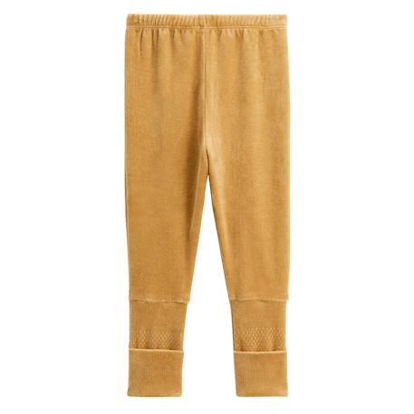 Pyjama bébé 2 pièces en velours à pieds retroussables swan Ocre 6 - vertbaudet enfant 