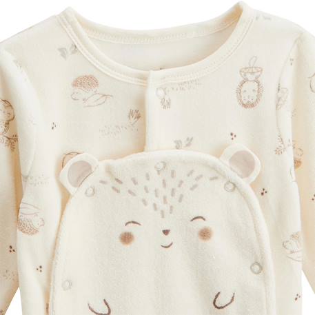 Pyjama bébé en velours ouverture pont envolée de bisous Beige 4 - vertbaudet enfant 