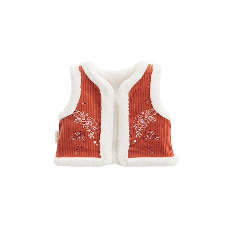 Gilet réversible bébé en velours côtelé manouk Orange 2 - vertbaudet enfant 