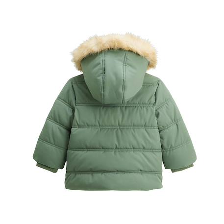 Doudoune enfant imperméable doublée sherpa avec capuche anouk Kaki 3 - vertbaudet enfant 