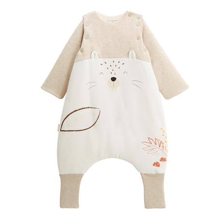Turbulette d'hiver avec pieds retroussables et manches amovibles cracotte Beige 2 - vertbaudet enfant 