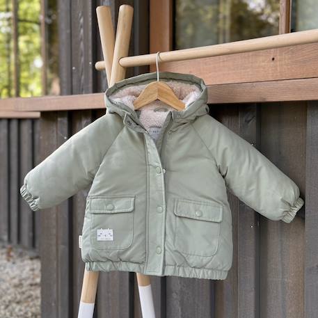 Manteau enfant imperméable doublé sherpa lison Vert 6 - vertbaudet enfant 