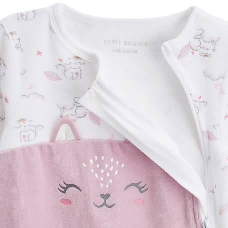 Pyjama bébé en velours ouverture zippée miss chatchatchat Rose 5 - vertbaudet enfant 
