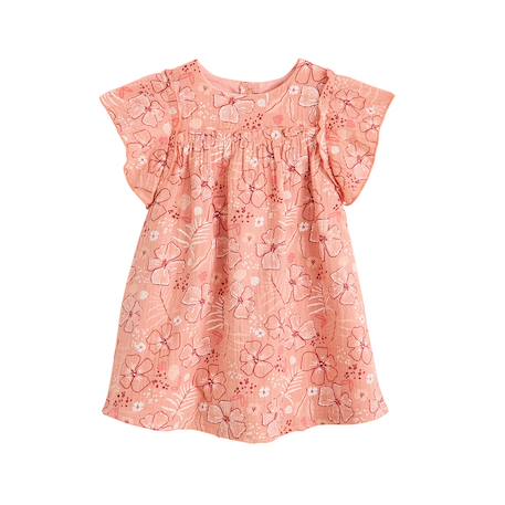 Robe bébé en gaze de coton santa giulia Corail 2 - vertbaudet enfant 