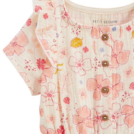 Combinaison bébé en gaze de coton santa giulia Ecru 4 - vertbaudet enfant 