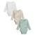 Lot de 3 bodies bébé côtelés manches longues ouverture croisée kenya Beige 2 - vertbaudet enfant 