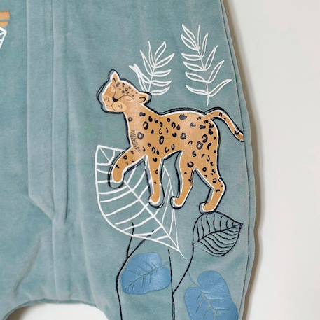 Turbulette d'hiver en velours avec pieds retroussables félintrépide Bleu 6 - vertbaudet enfant 