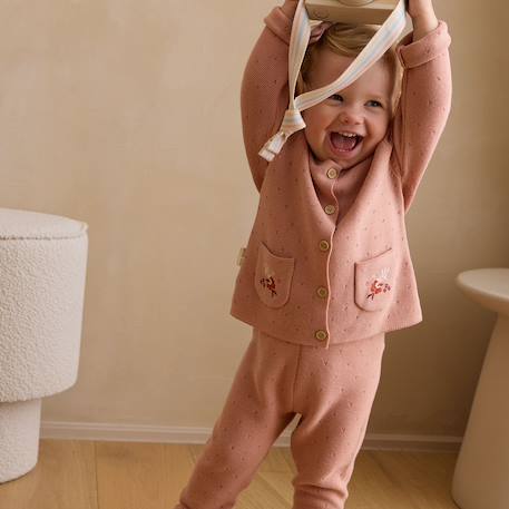 Pantalon bébé en tricot manouk Rose 5 - vertbaudet enfant 