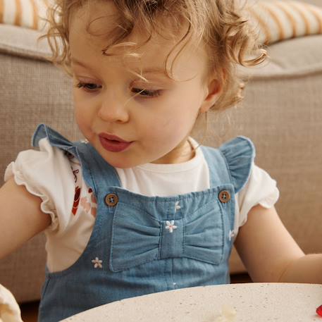 Salopette bébé en chambray ciao milano Bleu 6 - vertbaudet enfant 