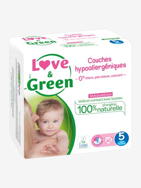 Couches hypoallergéniques T5 x 40 LOVE & GREEN blanc 3 - vertbaudet enfant 