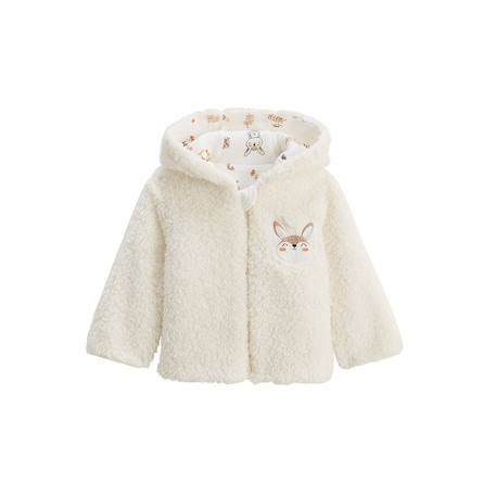 Veste à capuche zippé bébé en sherpa chou lapinou Ecru 2 - vertbaudet enfant 