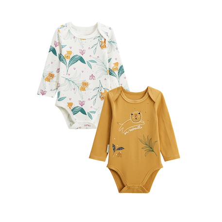 Lot de 2 bodies bébé manches longues charly Camel 2 - vertbaudet enfant 
