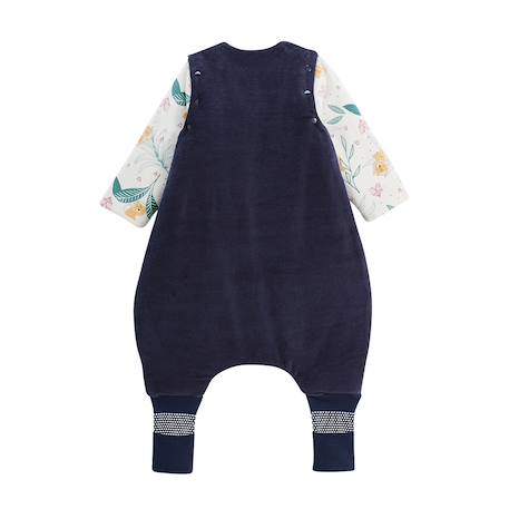 Turbulette tog 2 en velours avec pieds retroussables et manches amovibles charly Bleu 3 - vertbaudet enfant 