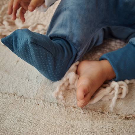 Turbulette d'hiver en velours avec pieds retroussables et manches amovibles tao Bleu 5 - vertbaudet enfant 