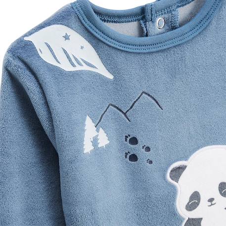 Pyjama bébé 2 pièces en velours tao Bleu 3 - vertbaudet enfant 