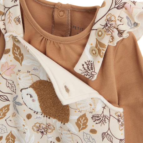 Ensemble salopette bébé en molleton et t-shirt chincha Ecru 4 - vertbaudet enfant 