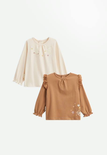 Bébé-T-shirt, sous-pull-T-shirt-Lot de 2 t-shirts bébé manches longues chincha