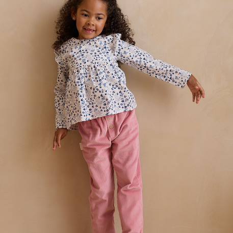 Pantalon bébé en velours côtelé céleste Rose 5 - vertbaudet enfant 