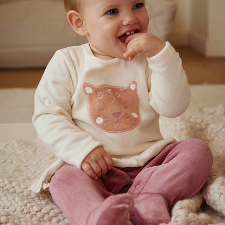 Pyjama bébé en velours matcha Rose 6 - vertbaudet enfant 